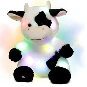 Black and White Stuffed Animal Plush Cow